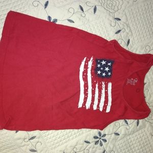 Red shirt with no sleeve with america symbol